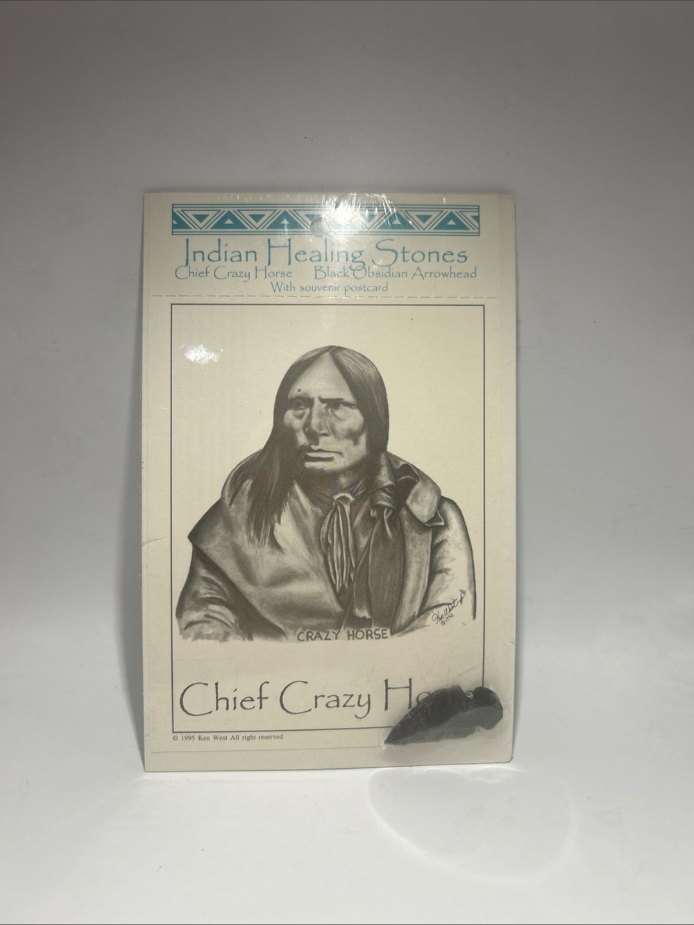 Chief Crazy Horse Black Obsidian Display